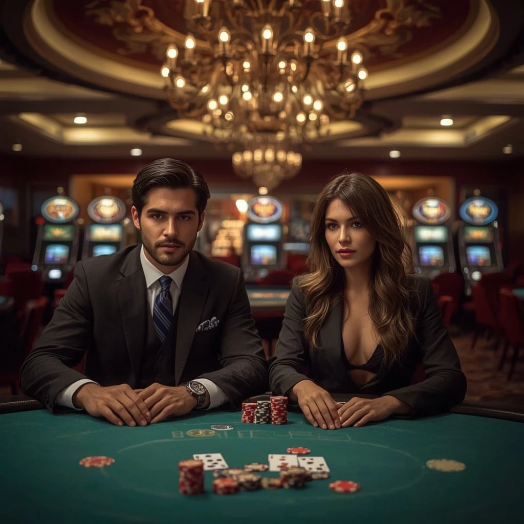 Dos jugadores de póker en SPINBOOKIE CASINO en Chile